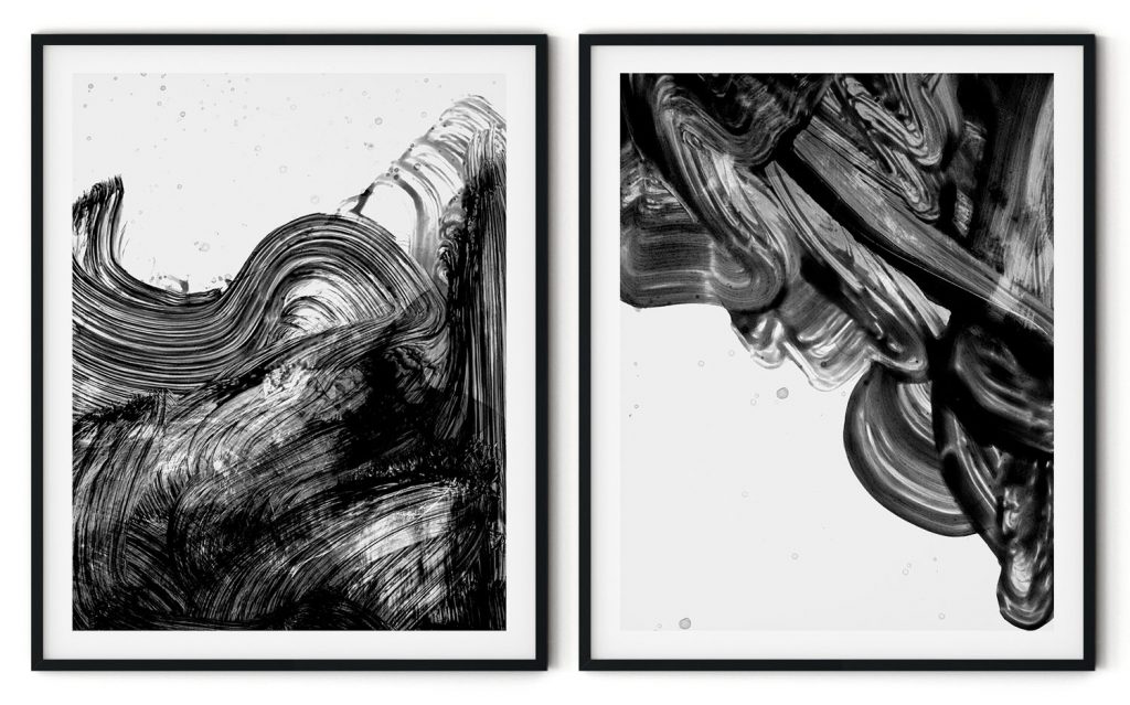 Set of 2 brushstroke storm