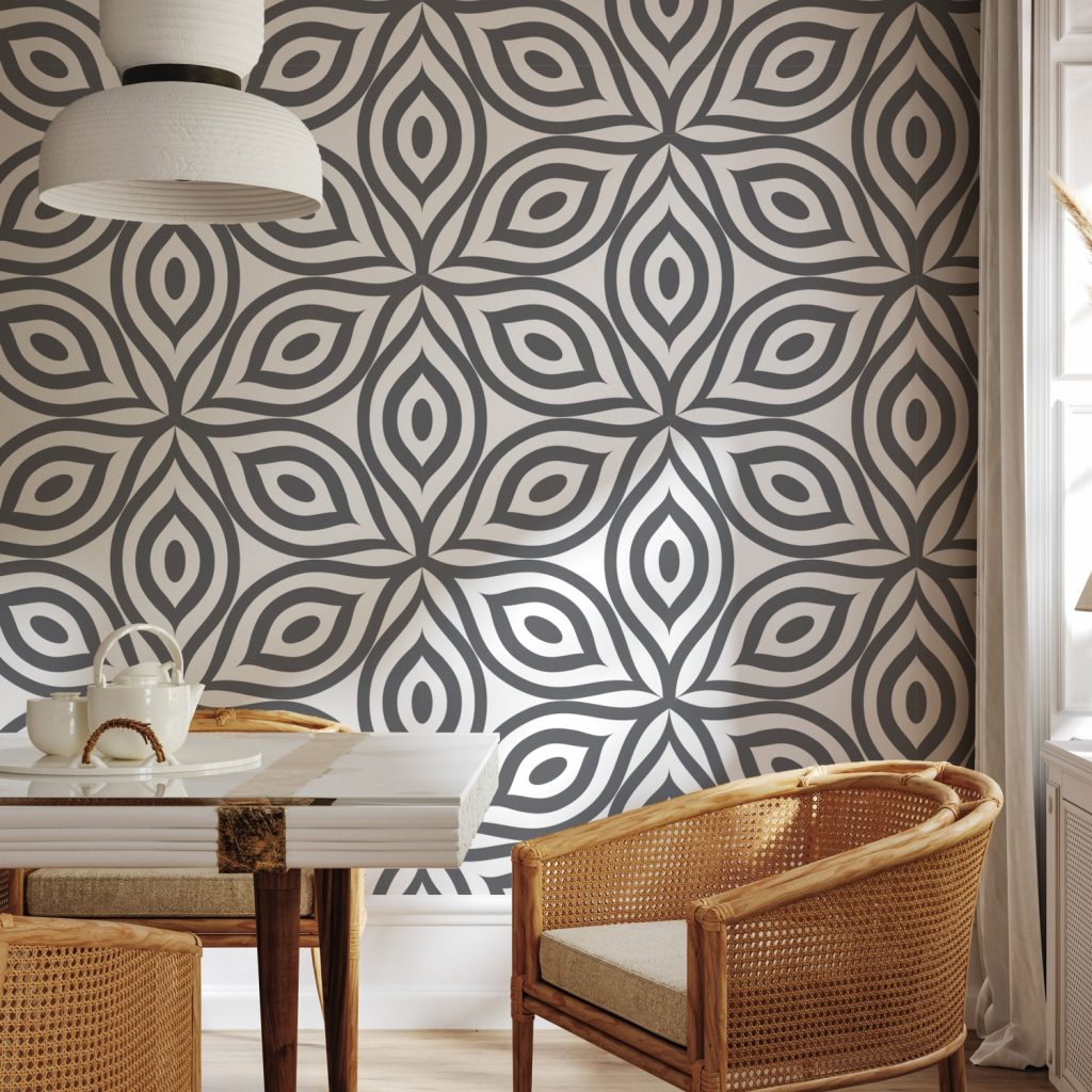 Black and white floral pattern