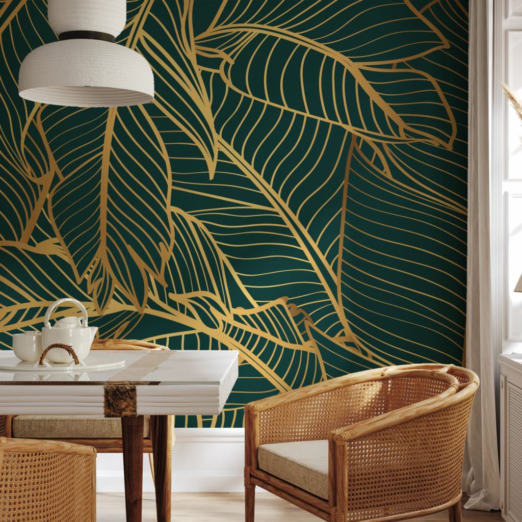 Golden banana leaves