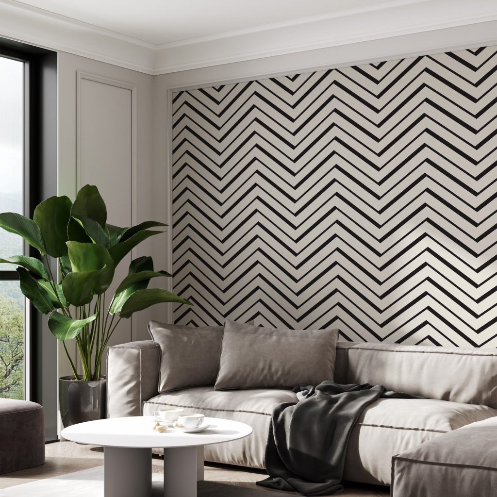 Modern monochrome zigzag