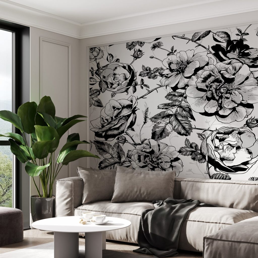 Black and white roses