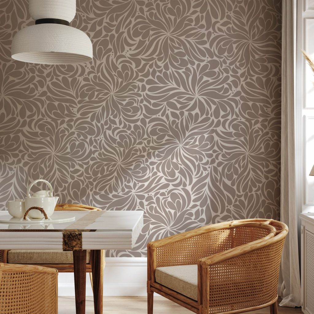 Beige seamless floral pattern