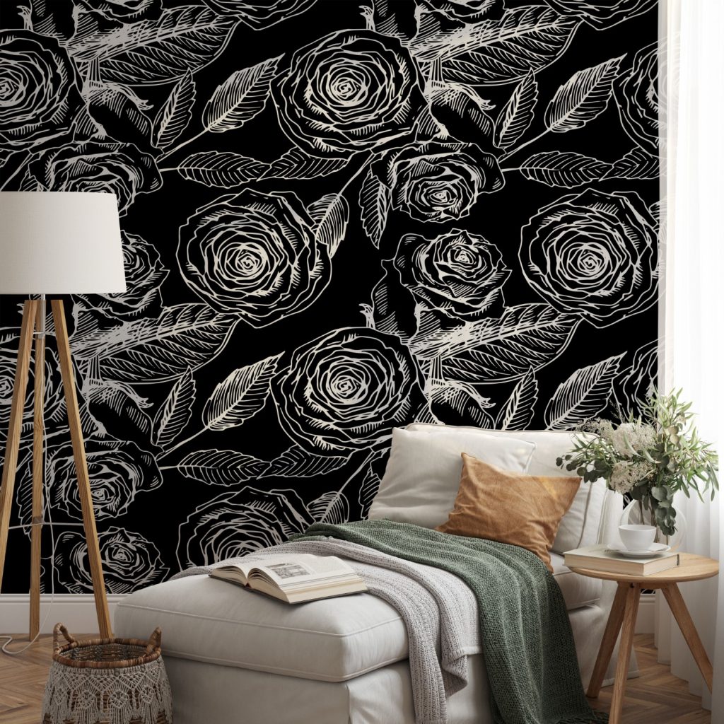 Roses layout seamless pattern
