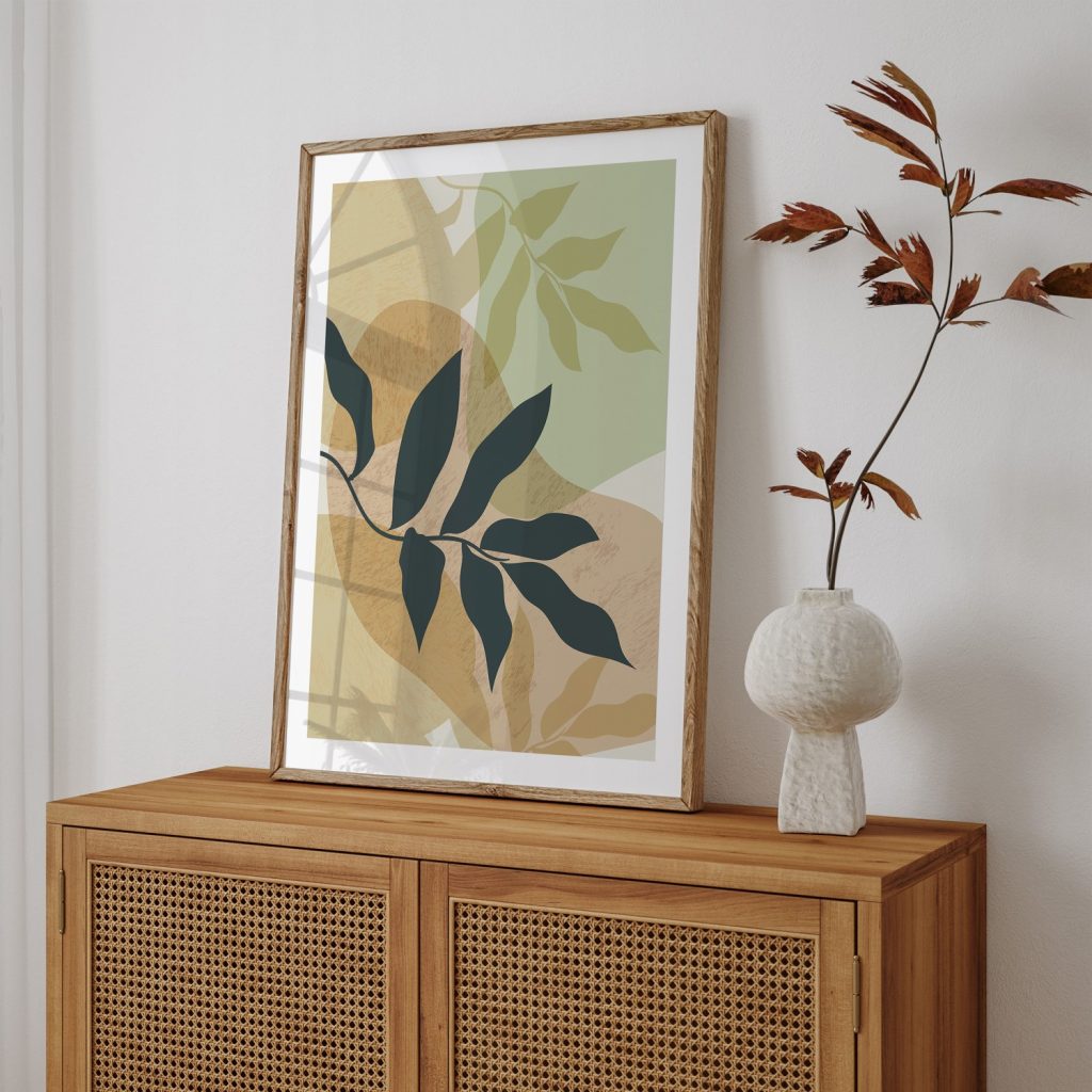 Abstract Dark Green Leaves – Wall Hanging