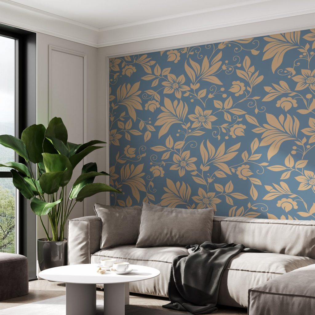 Gold botanic seamless pattern