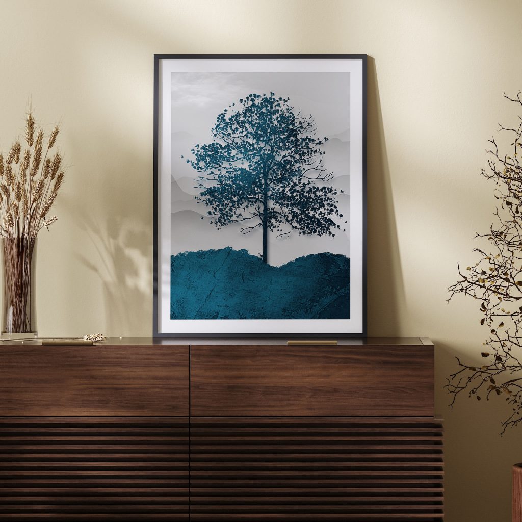 Sea blue tree Wall Art, Hanging Wall Decor, Home Decor BestOfBharat