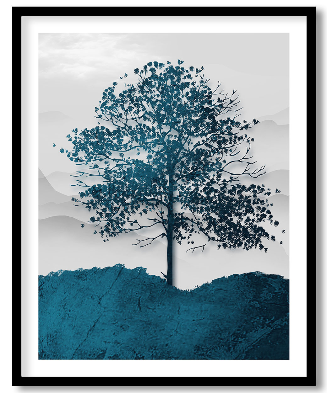 Sea blue tree Wall Art, Hanging Wall Decor, Home Decor BestOfBharat