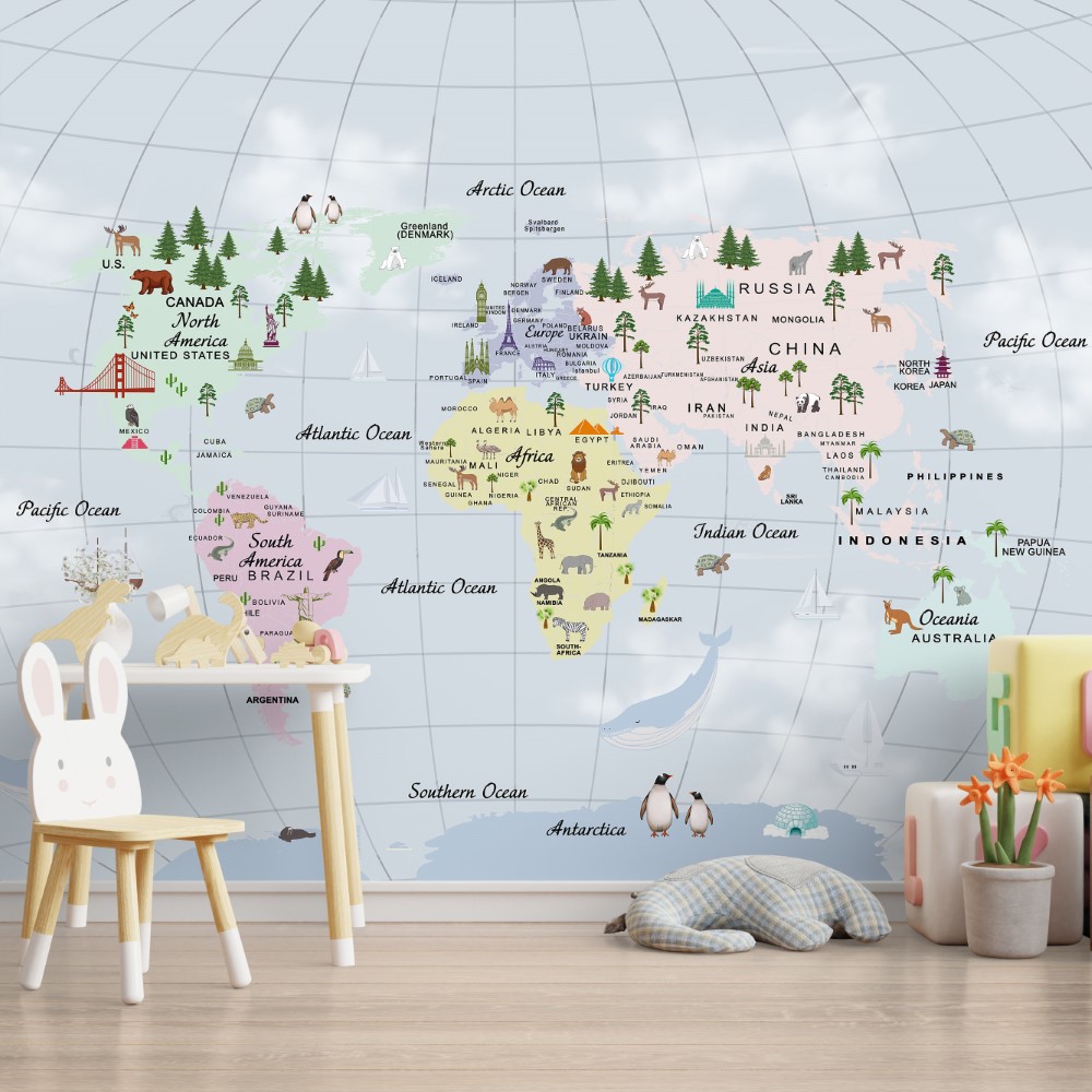 Mock up wall in the children's room in cream color wall backgrou