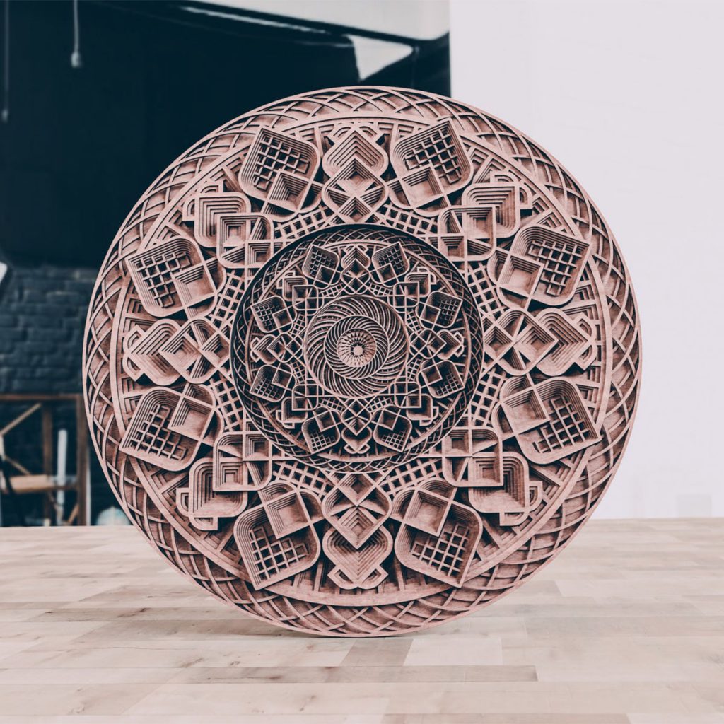 Rust red flower mandala