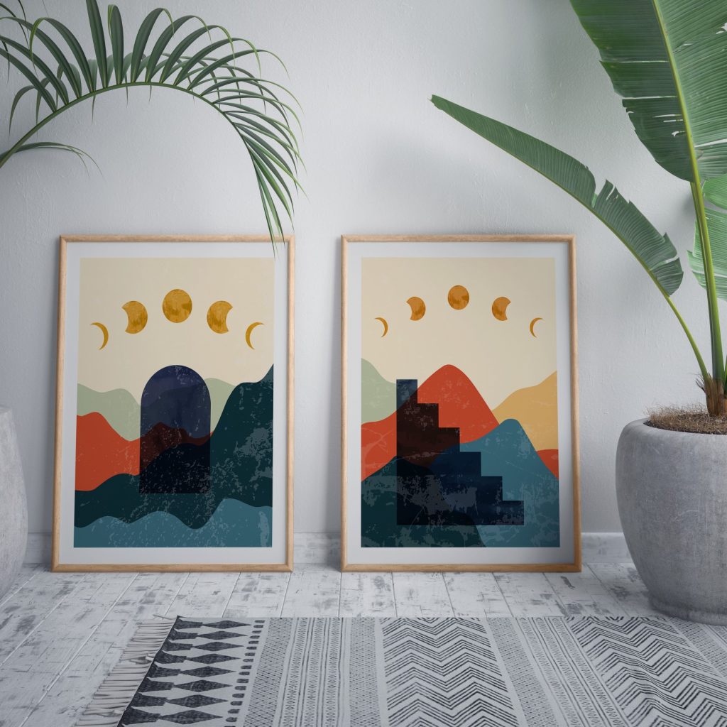 Abstract Desert Moon Shapes – Wall Art
