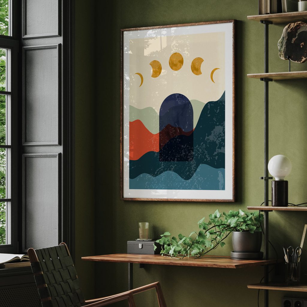 Abstract Landscape Moon Phases Archway – Home Decor