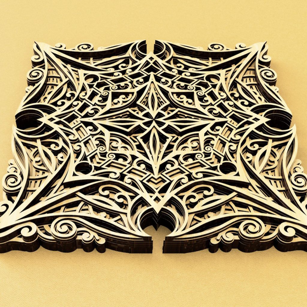 Rust golden abstraction mandala