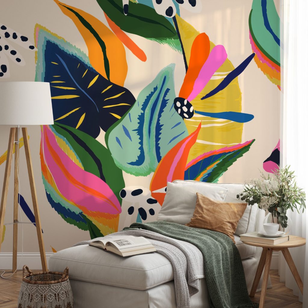 Colorful trendy leaves