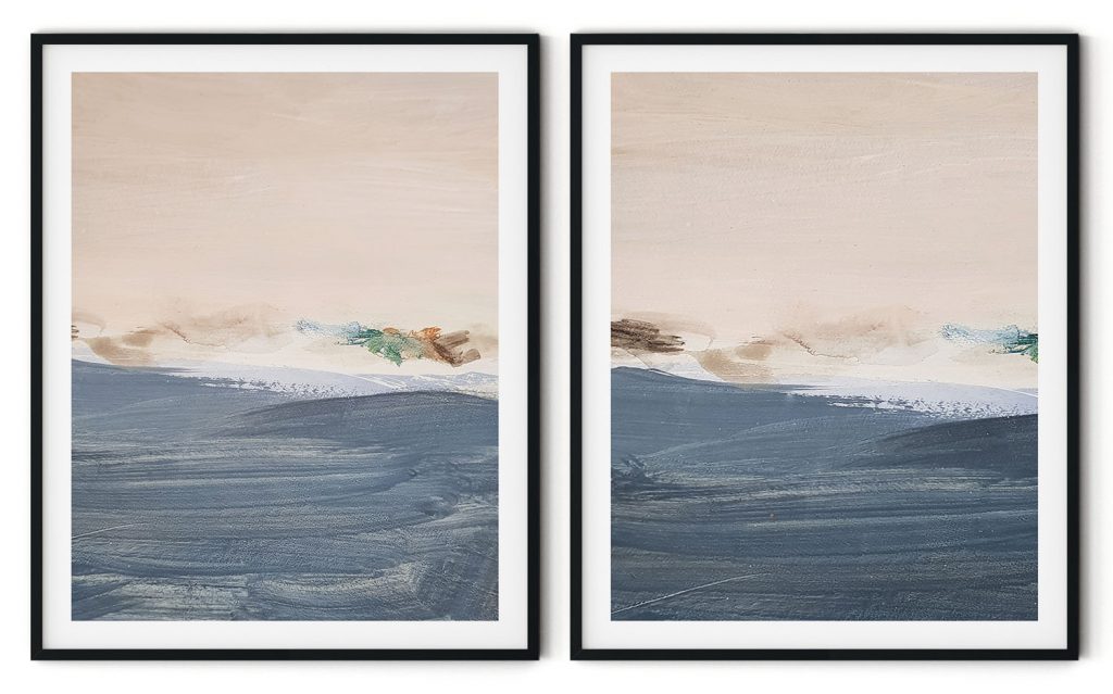 Set of 2 indigo horizon scape