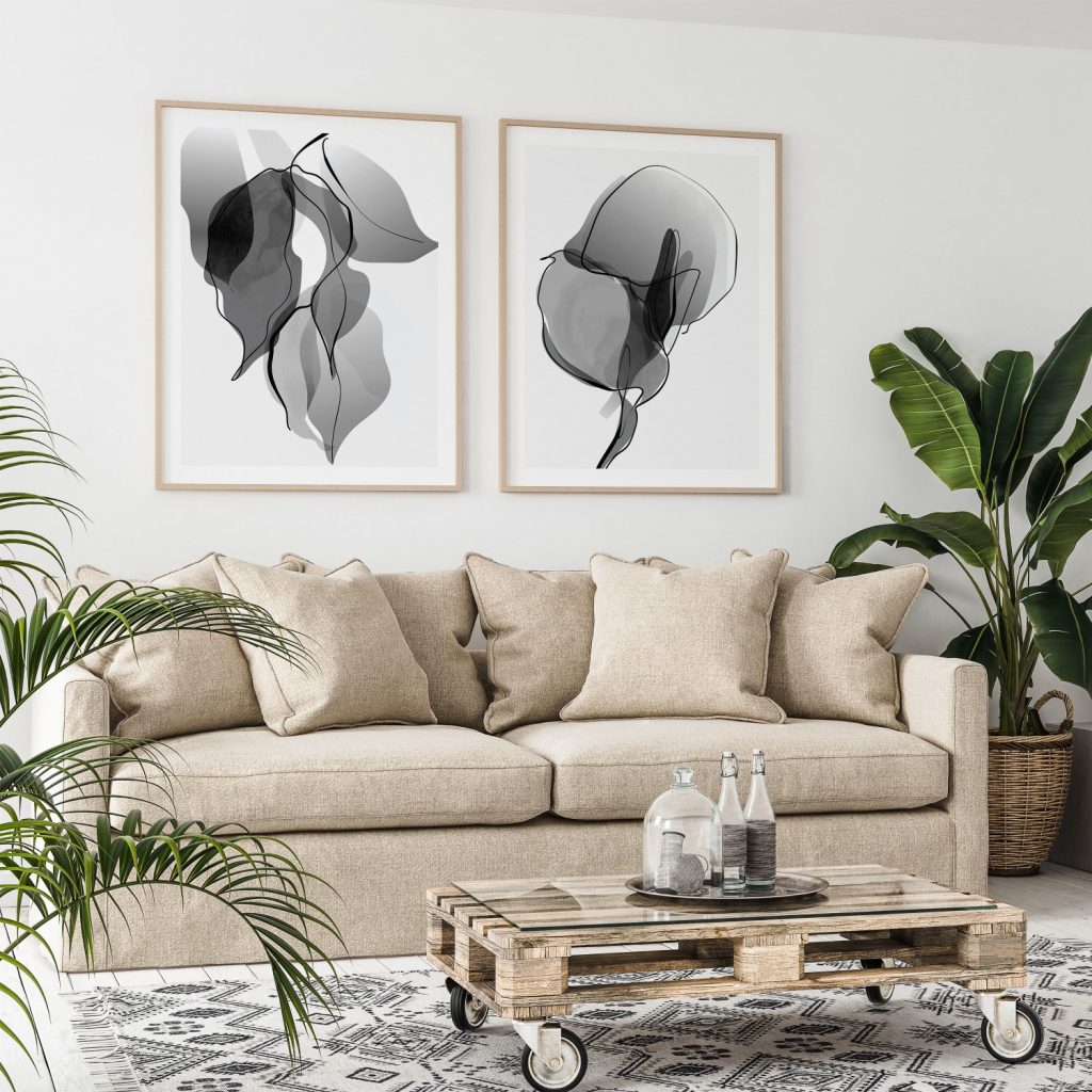 Abstract Black Organic Forms – Wall Painting