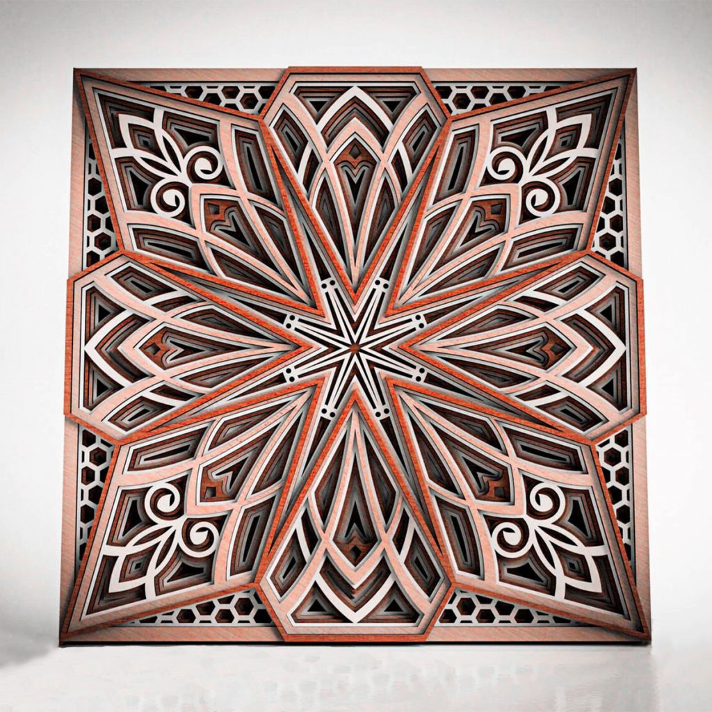 Rust red coral mandala