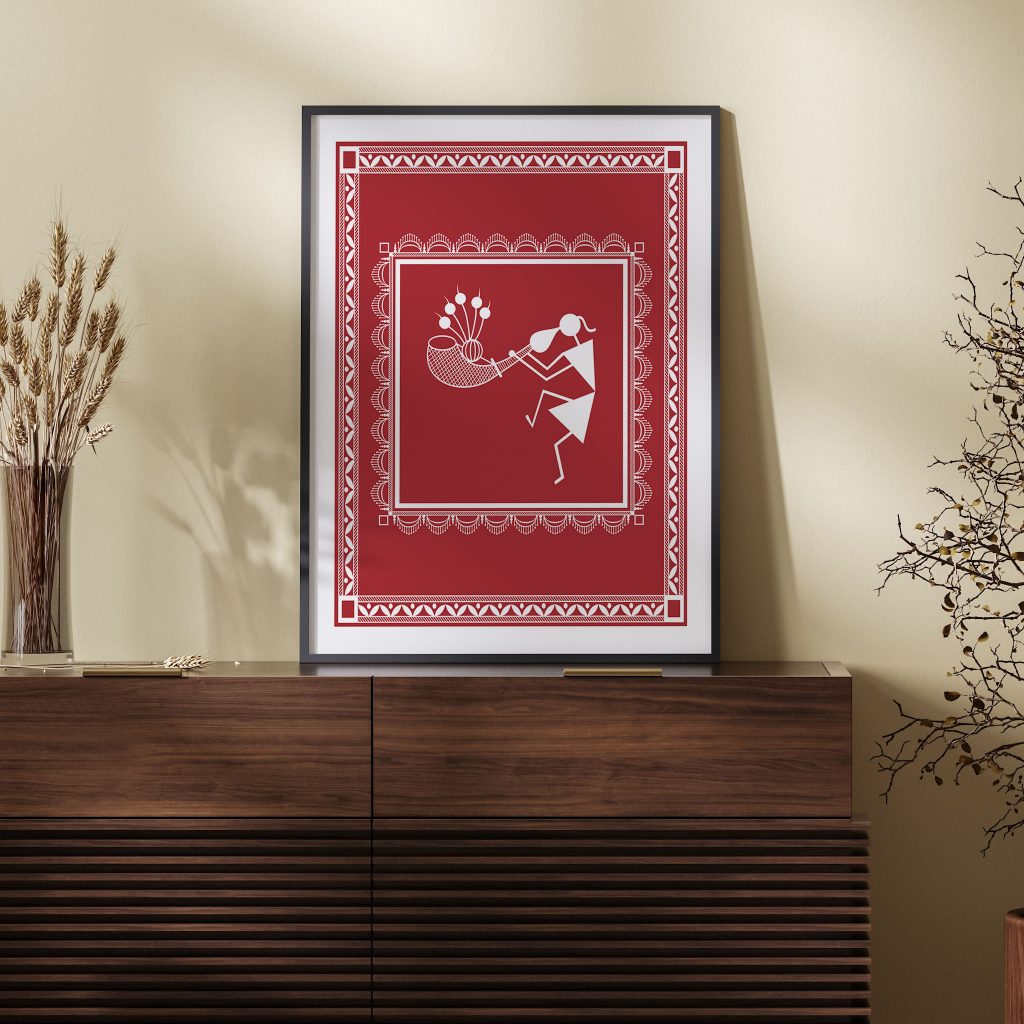 Warli Musician Playing Instrument – Wall Art