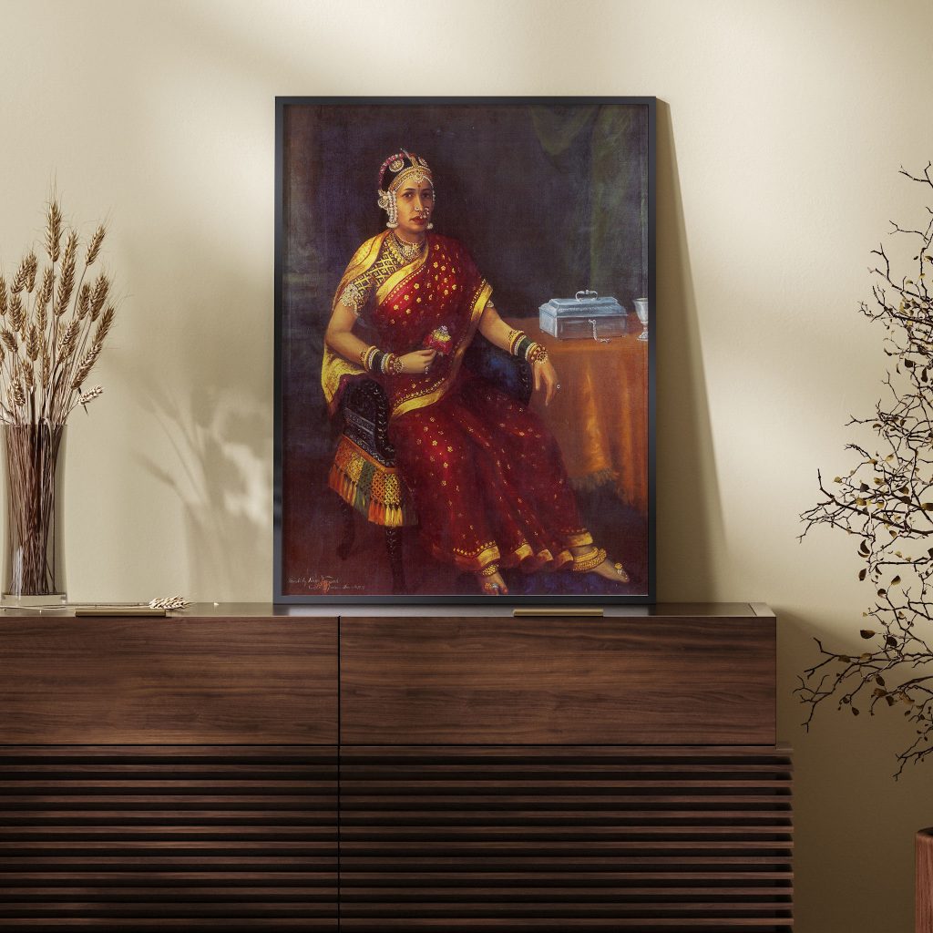 Her highness janaki subamma bai sahib of pudukkottai by Raja Ravi Varma (1879)