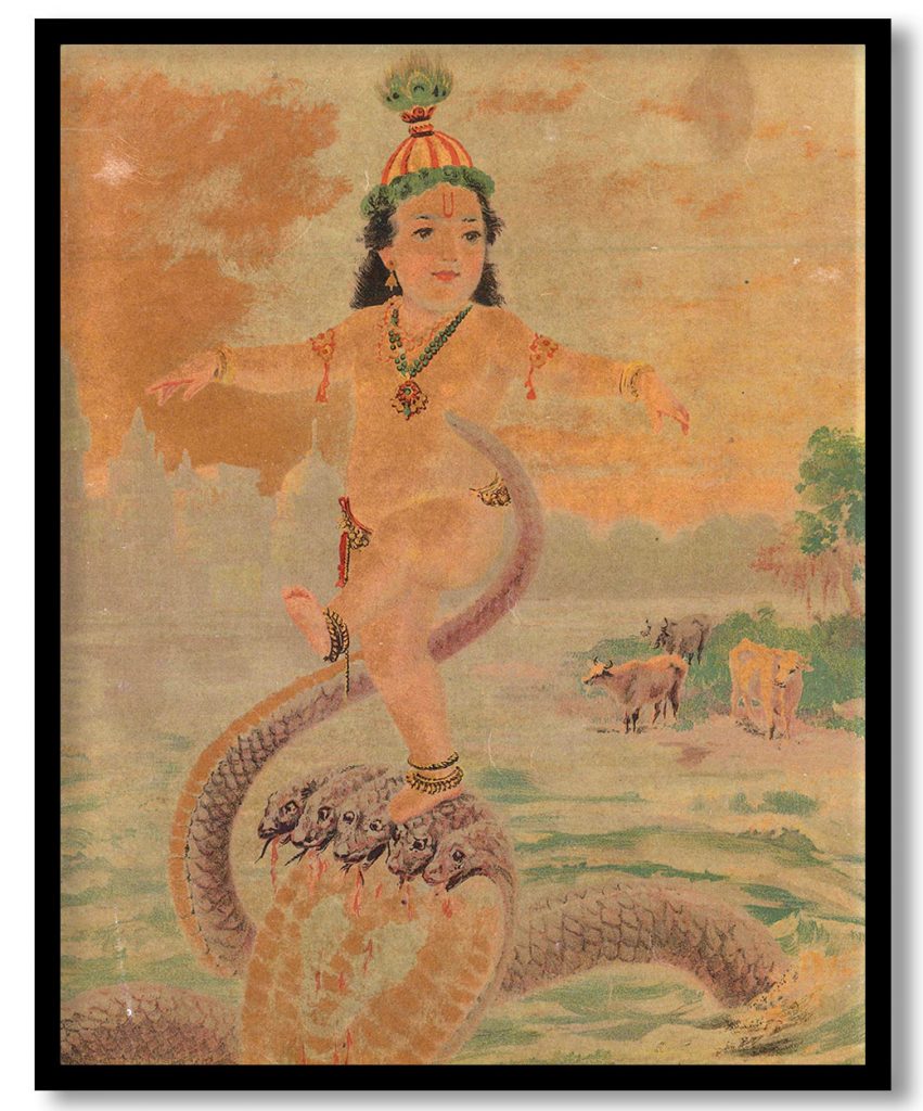 Kaliya mardan by Raja Ravi Varma (1900)