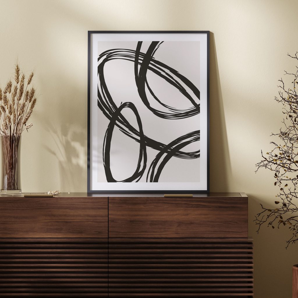Abstract Black Bold Loops – Wall Decor