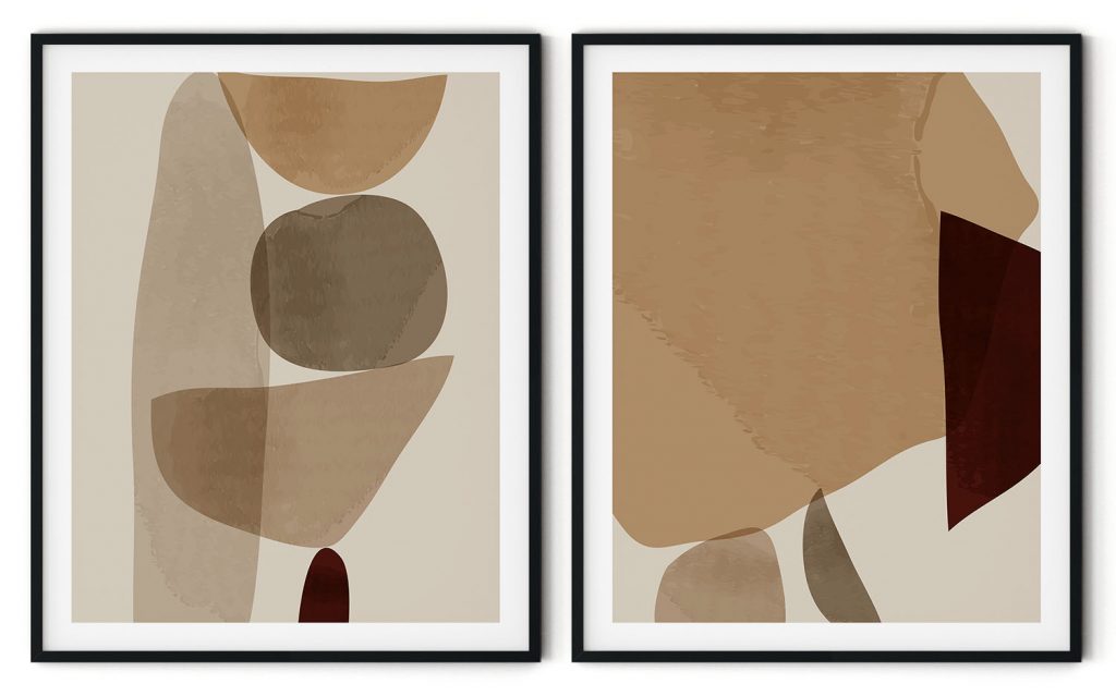 Set of 2 beige stones