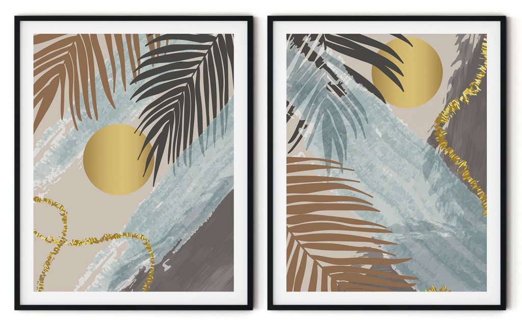 Set of 2 beachy palms