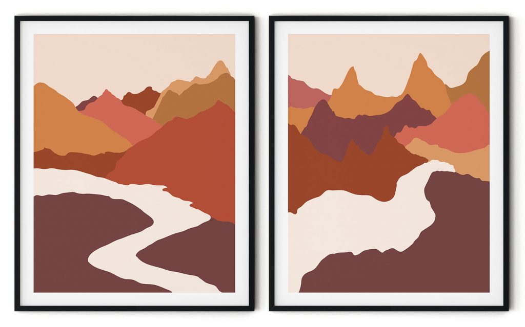 Set of 2 autumn landscape