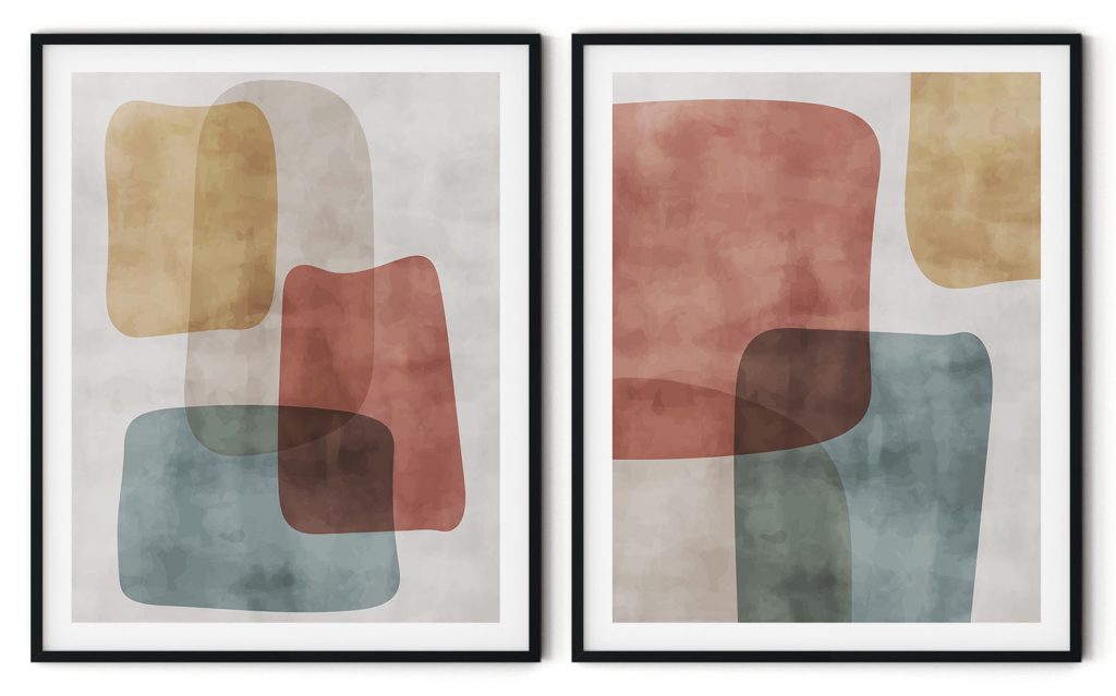 Set of 2 modern stone forms