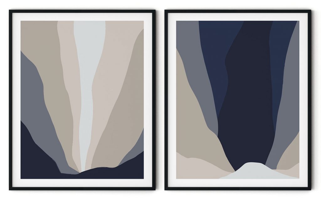 Set of 2 cavern geometrical #1251