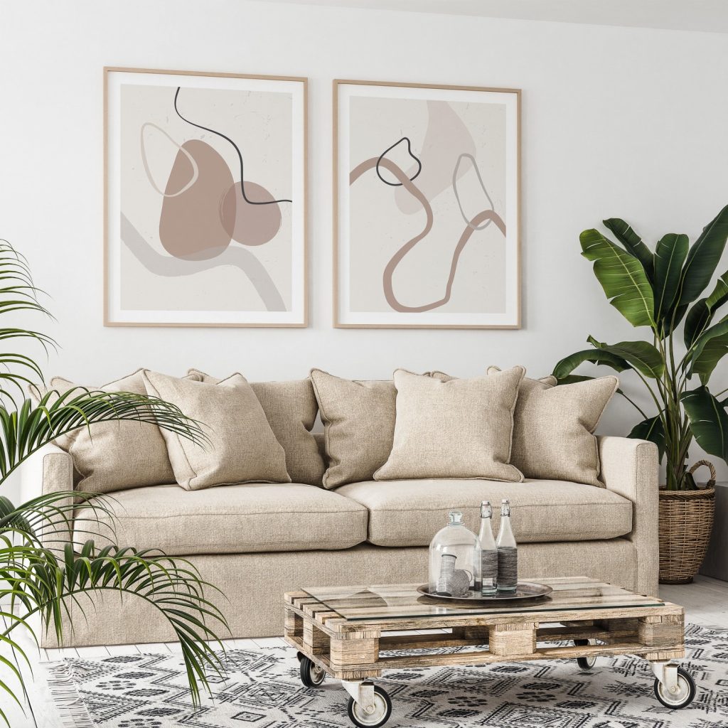 Abstract Neutral Shapes and Lines – Wall Hanging