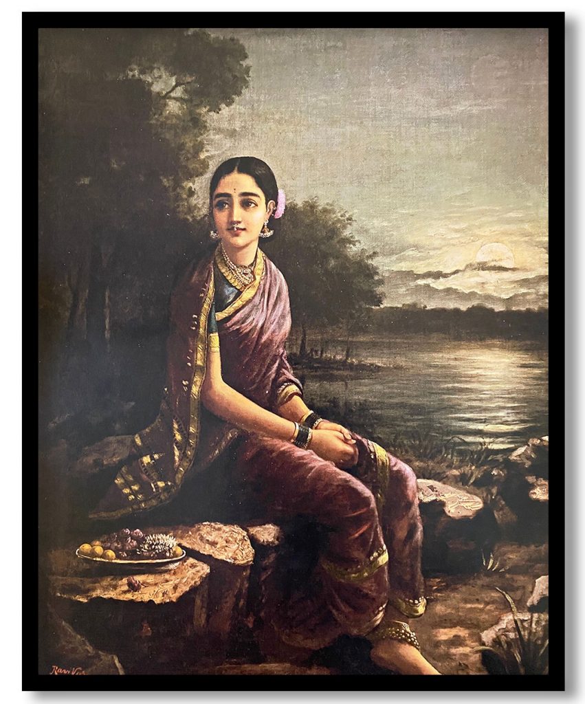 Radha in the moonlight by Raja Ravi Varma (1890)