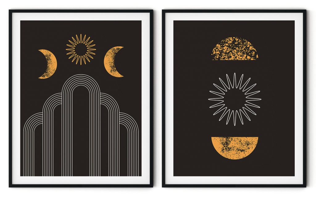 Set of 2 ebony grunge bohemian