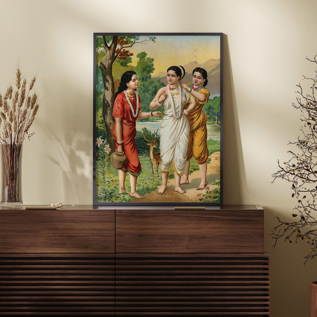 Framed Art | Shakuntala sakhi by Raja Ravi Varma (1930) | 50+