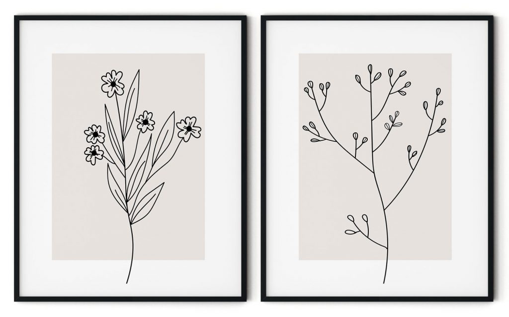 Set of 2 basal line leaves