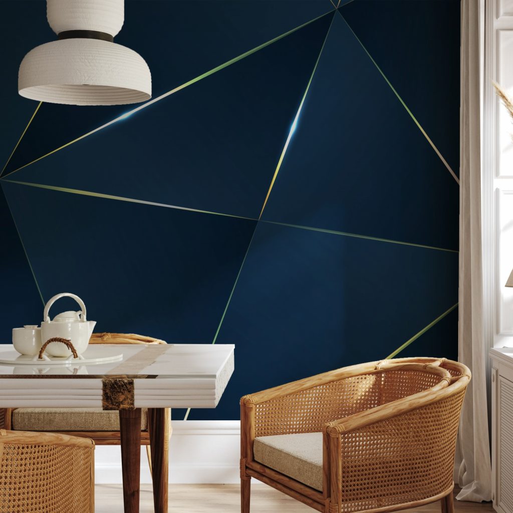 Indigo gold triangle pattern