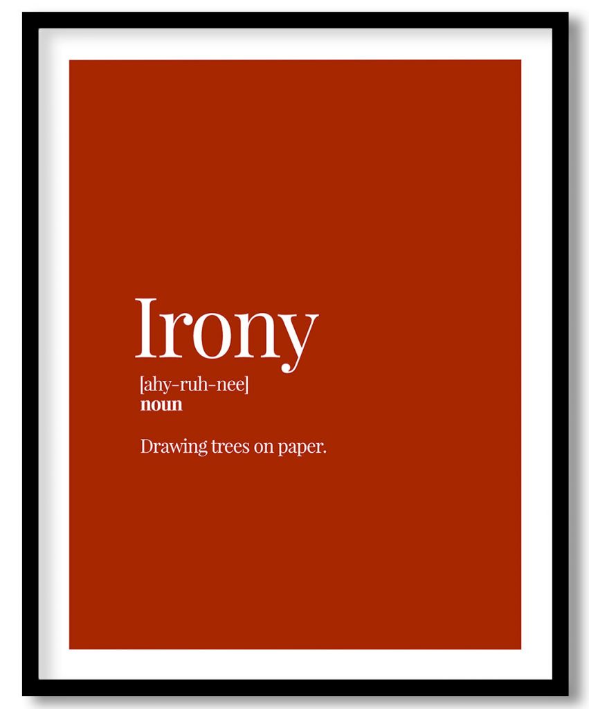 Irony - Funny Dictionary Definition, Rust Red