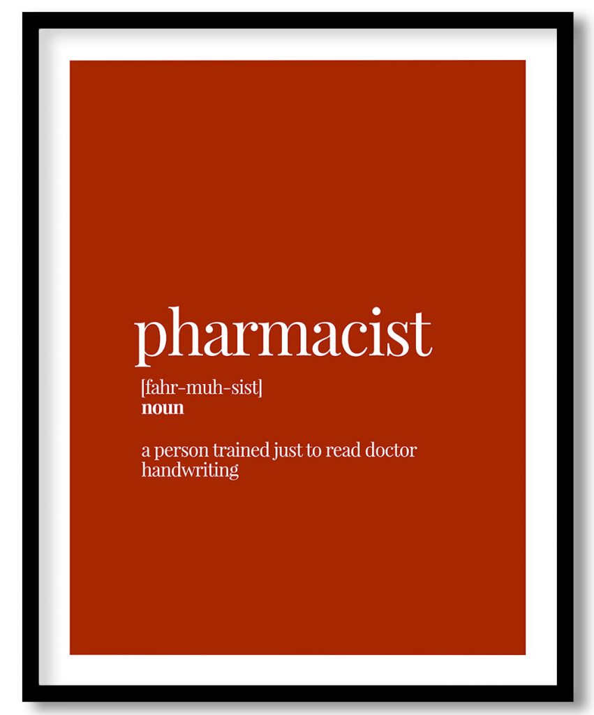 Pharmacist - Funny Dictionary Definition, Rust Red