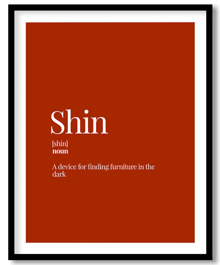 Shin - Funny Dictionary Definition, Rust Red