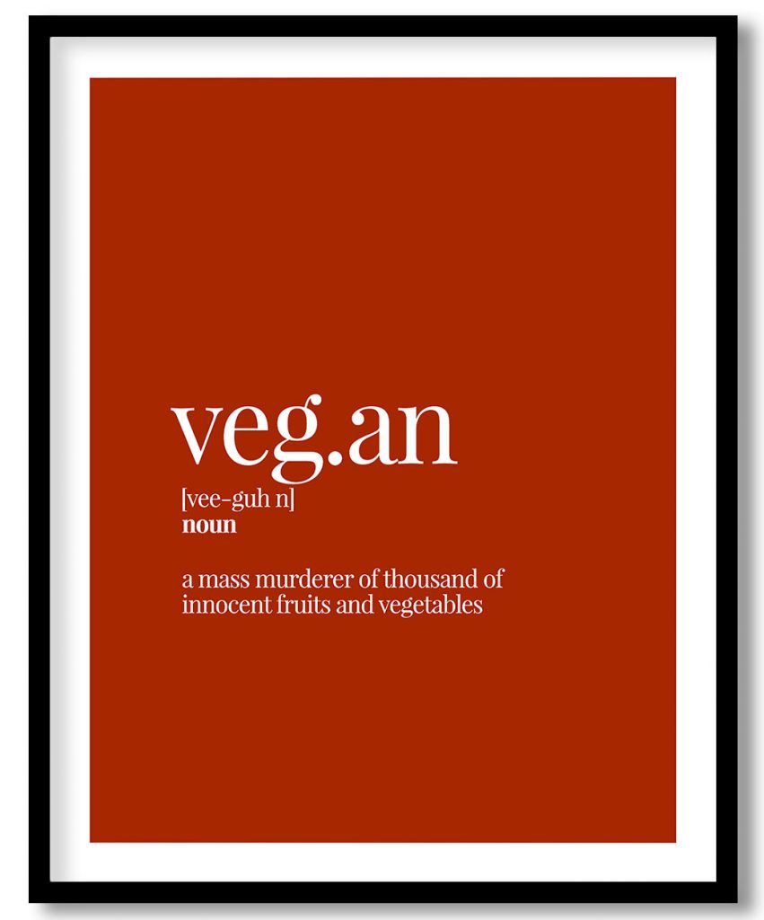 Vegan - Funny Dictionary Definition, Rust Red