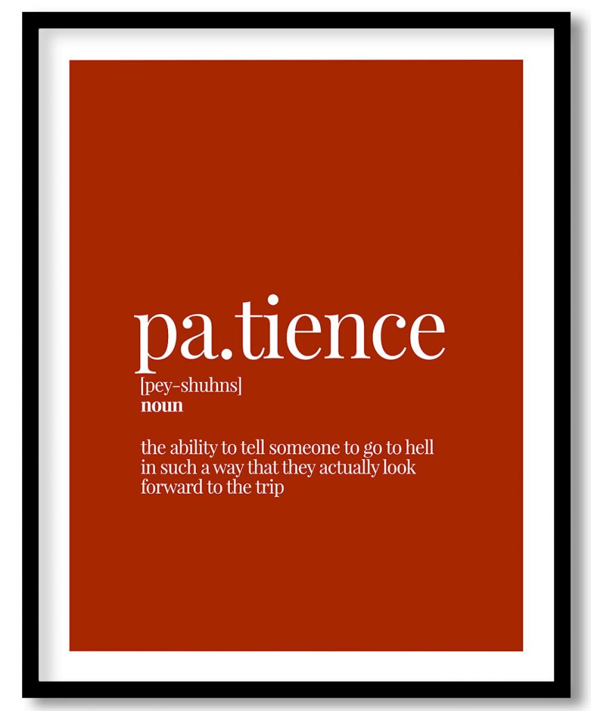 Patience - Funny Dictionary Definition, Rust Red