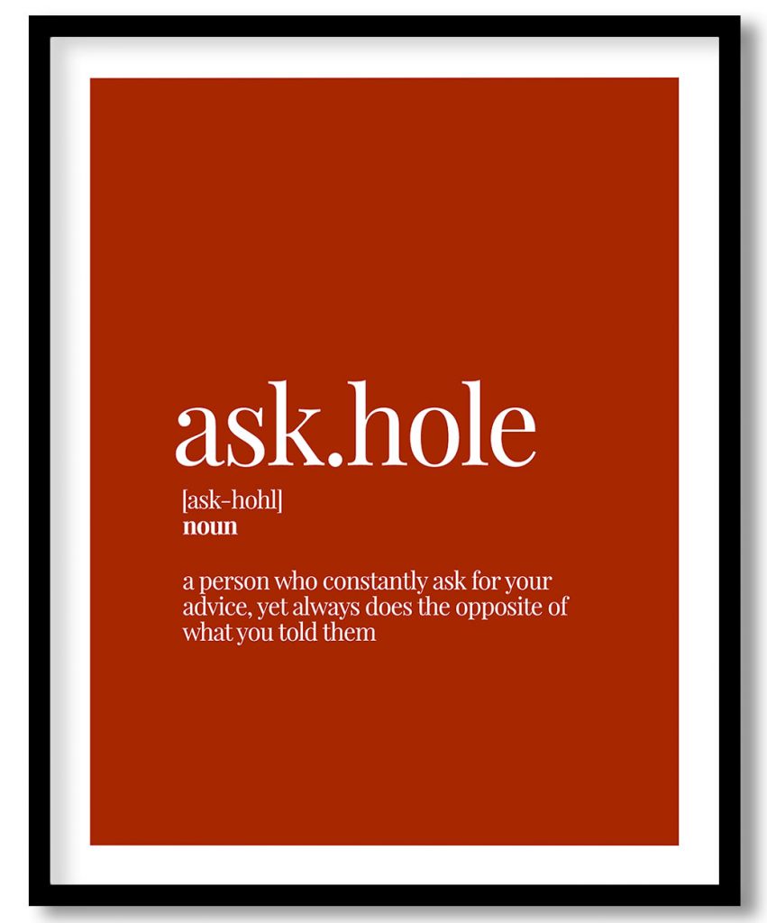 Ask.hole - Funny Dictionary Definition, Rust Red