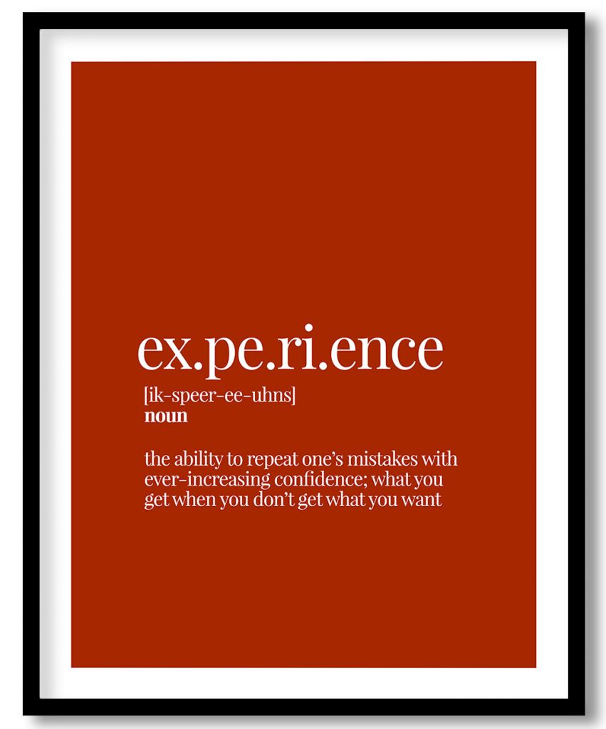 Experience - Funny Dictionary Definition, Rust Red