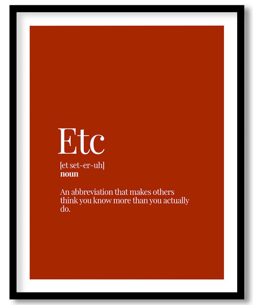 Etcetera - Funny Dictionary Definition, Rust Red