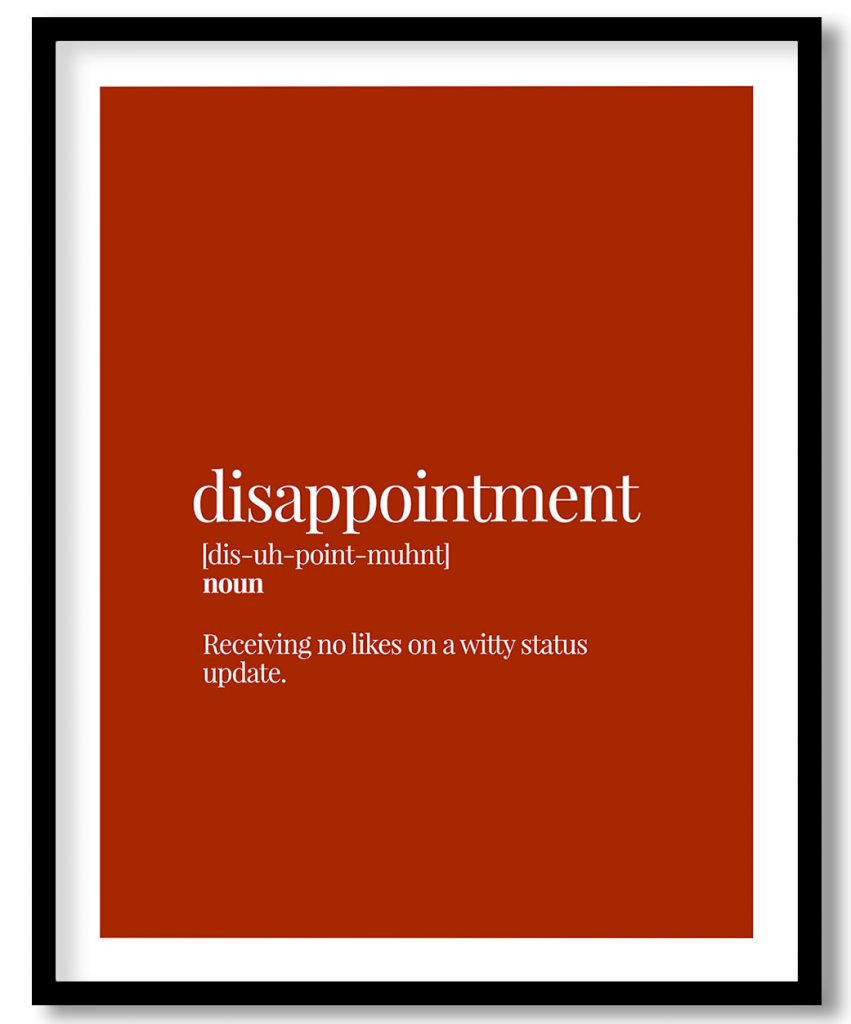 Disappointment - Funny Dictionary Definition, Rust Red