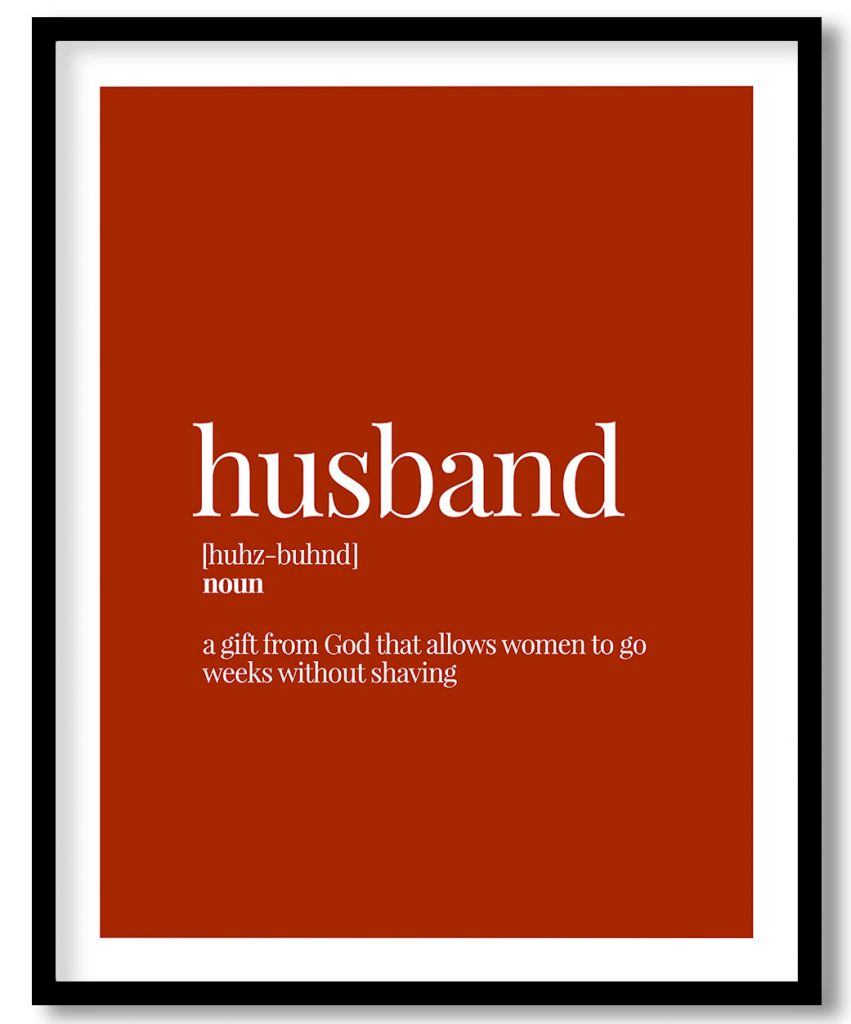 Husband - Funny Dictionary Definition, Rust Red