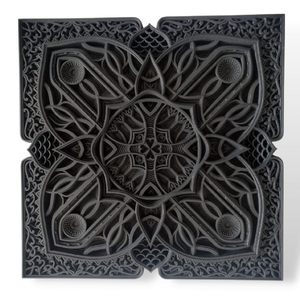 Dark black contemporary mandala