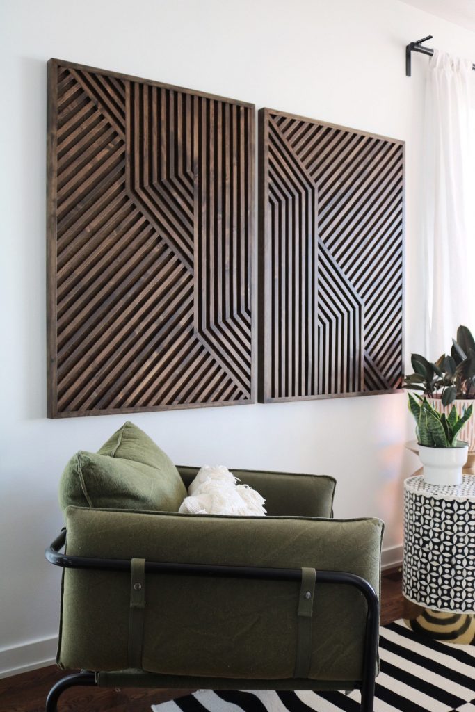 Set of 2 Modern Wooden Art - Wood Wall Art, Wall Sculpture, Modern Wood Art, Wall Decor