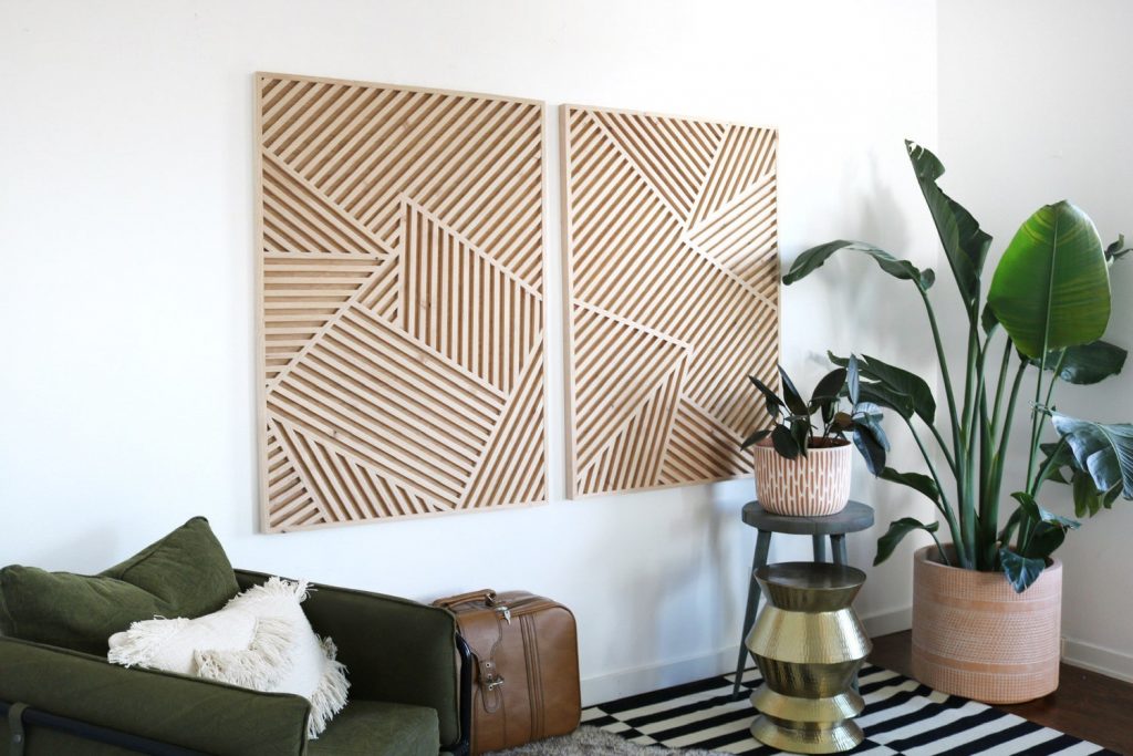 Set of 2 Natural Wood Art - Wood Wall Art, Wall Sculpture, Modern Wood Art, Wall Decor