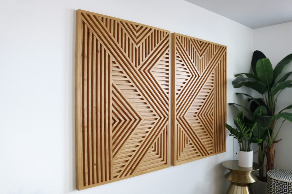 Set of 2 modern wood art Wood Wall Art, Wall Sculpture, Modern Wood Art, Wall