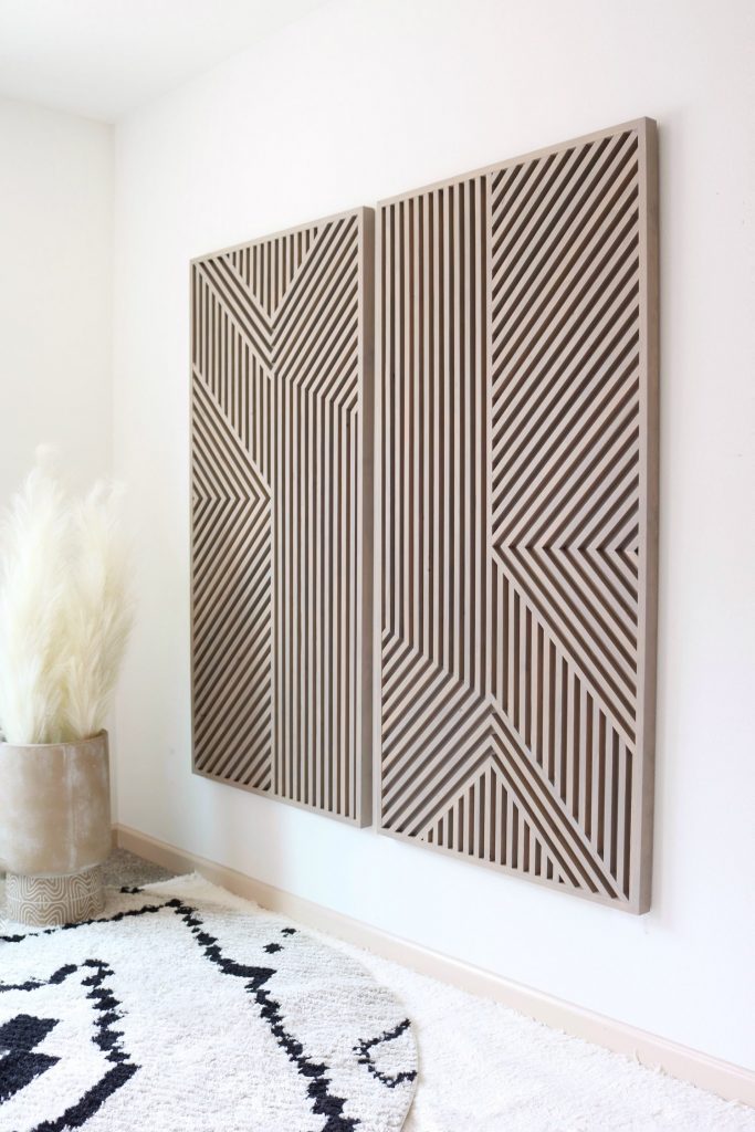 Set of 2 Geometric Form Wall Art - Wood Wall Art, Wall Sculpture, Modern Wood Art, Wall Decor